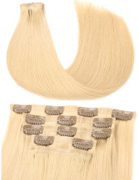 Haar Clips Extensions Echthaar Honigblond