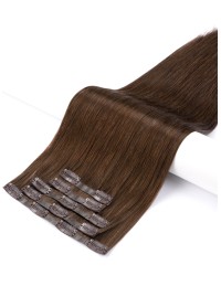 Haar Clips Extensions Echthaar Dunkelbraun - Groß Rabatt Haar Clips Extensions Echthaar Dunkelbraun - Groß Rabatt