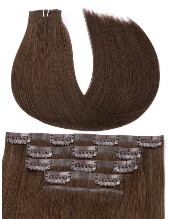 Extension à Clip Brun - Extension Cheveu Naturel XXXL Seamless