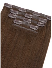 Haar Clips Extensions Echthaar Dunkelbraun - Groß Rabatt Haar Clips Extensions Echthaar Dunkelbraun - Groß Rabatt