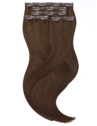Haar Clips Extensions Echthaar Dunkelbraun - Groß Rabatt Haar Clips Extensions Echthaar Dunkelbraun - Groß Rabatt