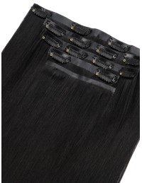 Echthaar Haar Clips Extensions Schwarz Seamless - Große Farbwahl Echthaar Haar Clips Extensions Schwarz Seamless - Große Farbwahl