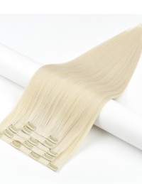 Clips Haarverlängerung PolarBlond mit wundervollem Echthaar - Extens Hair