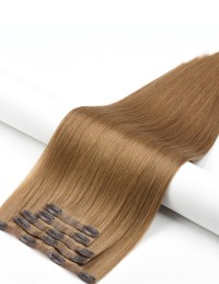 Clips Haarverlängerung Aschbraun mit wundervollem Echthaar - Extens Hair