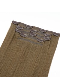 Clip-Haarverlängerung Hellaschbraun 100% Echthaar - Extens Hair