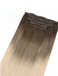 Clip-Haarverlängerung Ombré Moccacino -100% Echthaar Clip-Haarverlängerung Ombré Moccacino -100% Echthaar