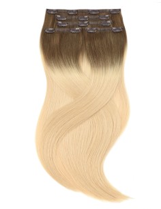 Extension à clip Ombré Hair Latte Cendré - Extension cheveu naturel 50cm