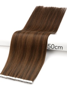 10 Extensions Adhésives méchées Brun Chocolat ♡ Exten's Hair