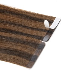 Tape-Extensions Haarverlängerung in Dunkles Kupferbraun - Best Haar