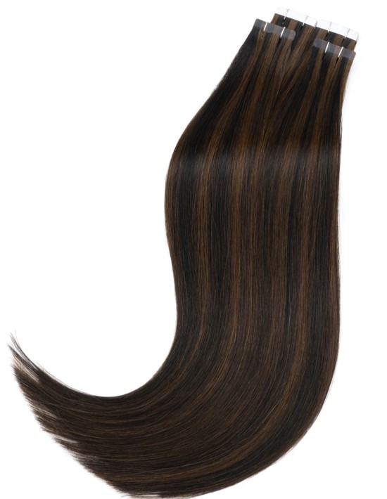 Haarverlängerungen in Dunkel braun - Beste Tape Hair Extensions