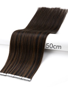 10 Extensions Adhésives méchée Brun Pronfond - Exten's Hair