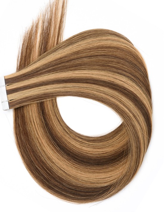 Haarverlängerungen in Mahagonibraun - Beste Tape Hair Extensions