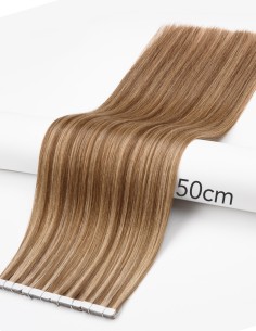 10 Extensions Adhésives méchée Châtain Clair Chocolat - Exten's Hair