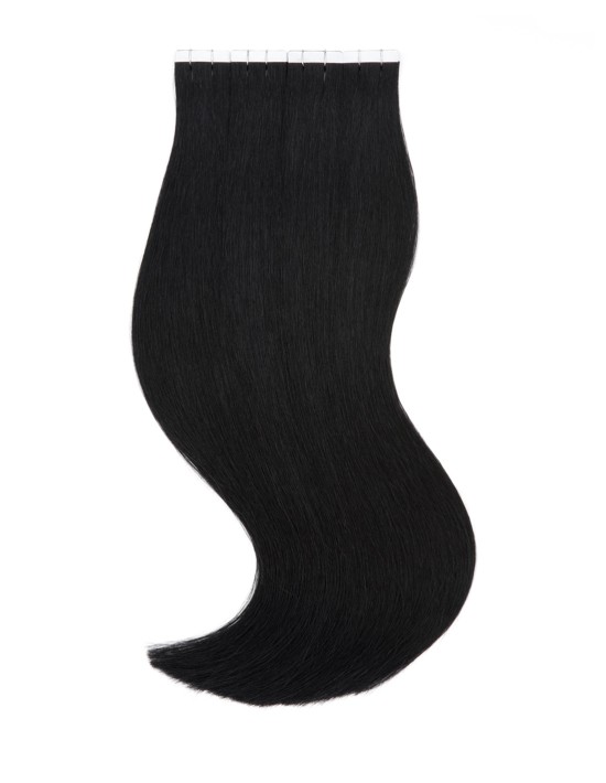 Injected unsichtbaren Tape Hair Extensions Schwarz 1