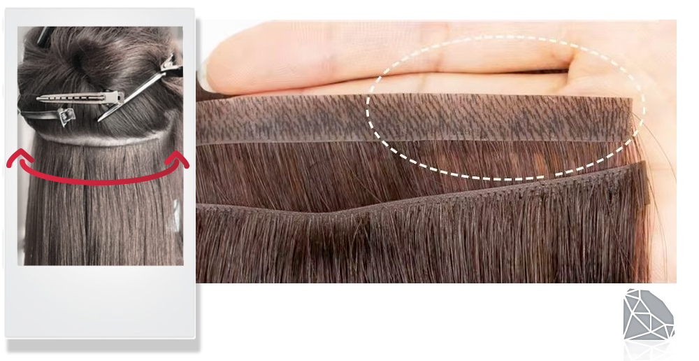 Unsichtbare Extensions mit Skin Weft Technologie