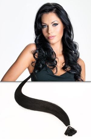 Extension kératine en Cheveux Noir Extension cheveux foncé